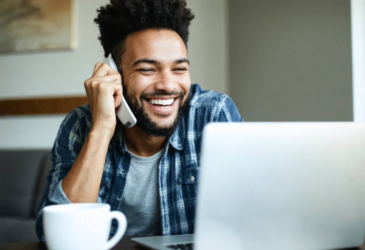 Client satisfait après un accueil téléphonique