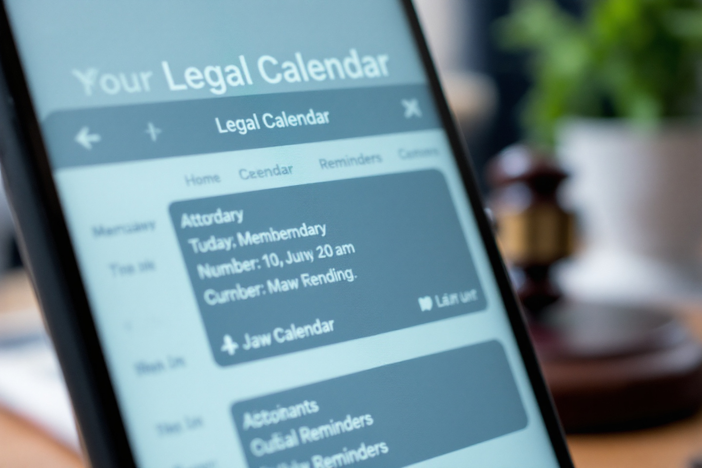 Application d'agenda juridique sur smartphone