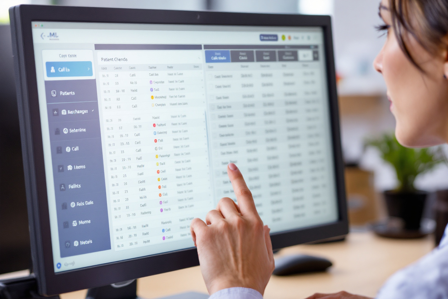 Assistante médicale utilisant un logiciel de gestion des appels