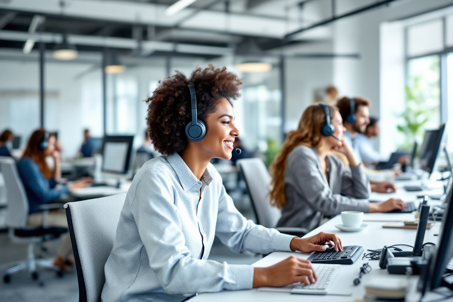 Centre d'appels moderne pour gestion des appels téléphoniques